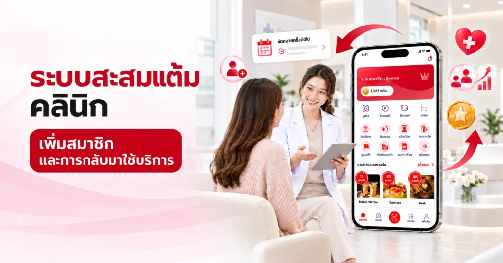 ระบบสะสมแต้ม คลินิก เพิ่มสมาชิกและการกลับมาใช้บริการ
