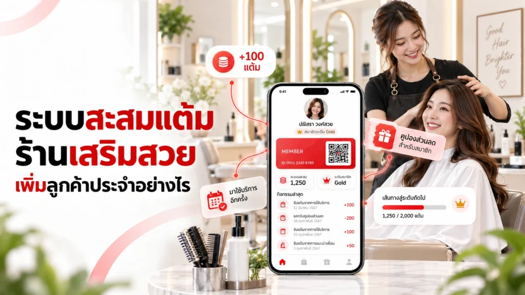 ระบบสะสมแต้ม ร้านเสริมสวย